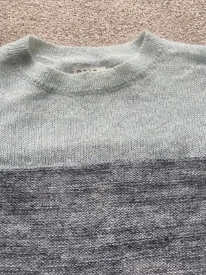 Reiss Mohair Stripe Jumper Mint /grey Size  M (12). Excellent Condition - Image 1 of 4