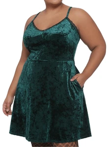 Vestido midi de terciopelo con ribete de encaje verde talla 3 Thorn & Fable para mujer nuevo con etiquetas - Imagen 1 de 4
