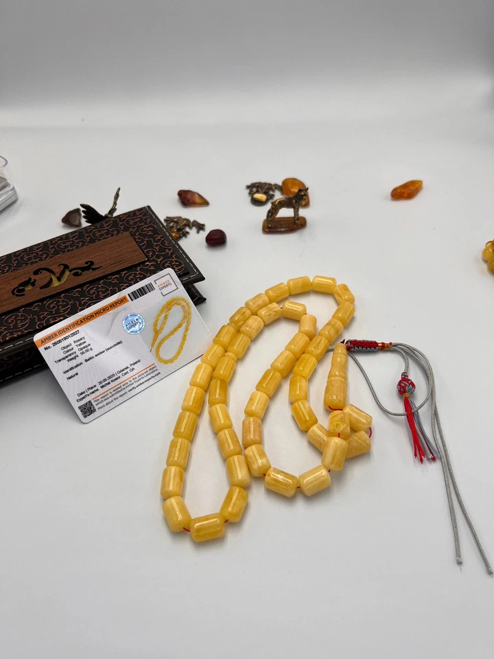 مسباح كهرمان بلطيقي حر مع شهاده Rosario de ámbar báltico con certificado Foto 1 de 4