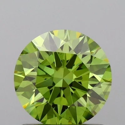 Round 1.03ct Fancy Vivid  Green VS2  CVD IGI Loose Lab Grown Diamond - Image 1 of 3