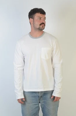 Jersey estándar James Perse de algodón blanco desgastado para hombre talla 2 hecho en EE. UU. Foto 1 de 4