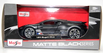MAISTO MATTE BLACK SERIES 1:24 AUTO DIE CAST BUGATTI DIVO NERO ART 31526 - Immagine 1 di 3