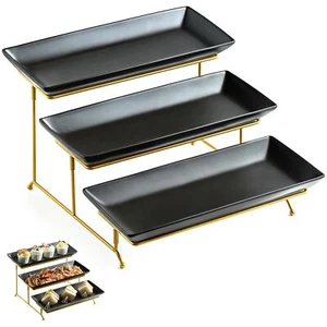 3 Tier Serving Tray Set Tiered Serving Stand with Platters Serving Dishes for... - Picture 1 of 9