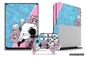 Designer Skin for XBOX ONE S 1S Gaming Console+2 Controller Sticker Decal ROSEBD - Picture 1 of 1