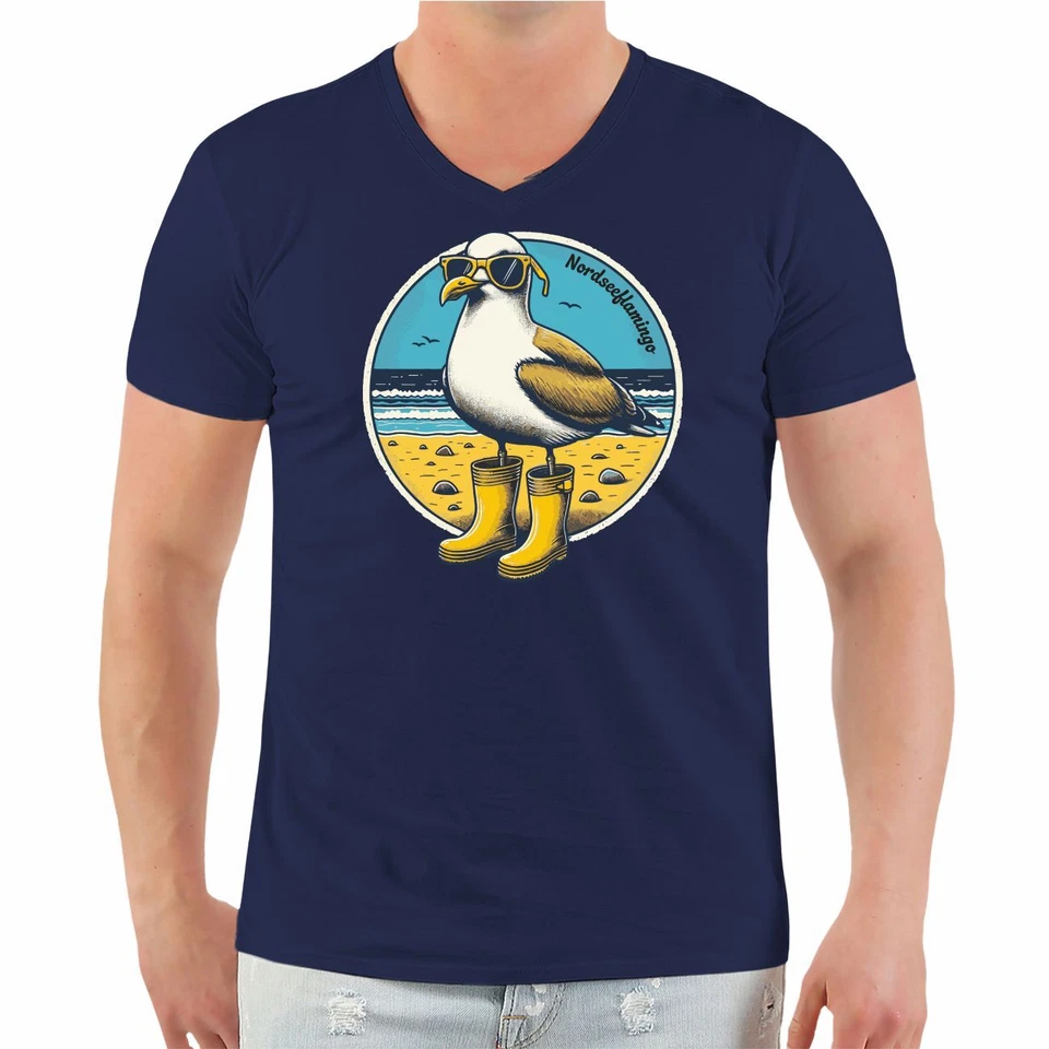 Herren Tshirt Nordseeflamingo nordsee hamburg sylt ostfriesland urlaub funshirt  - Bild 1 von 1