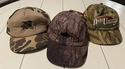3 Vintage Camo Hunting Caps (Ducks Unlimited,Winchester, Beretta) - Image 1 of 4