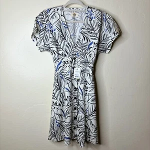 Marine Layer Dress S Black White Foliage Pockets Beach Vacation Resortwear NWT - Picture 1 of 11