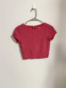 Alice + Olivia Pink Sequin Blouse Shirt Back Zip Size 2 - Picture 1 of 10