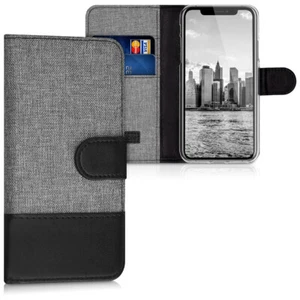 Fabric PU Leather Wallet Case for Apple iPhone X - Picture 1 of 7