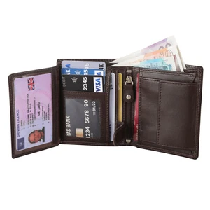 STARHIDE Mens RFID Blocking Genuine VT Leather Small Wallet Coin Card Holder - Picture 1 of 9
