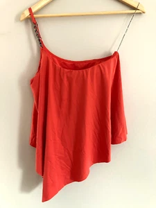 Neu mit Etikett Michael Kors sexy "Rubin" One-Shoulder-Tankini mit Kette Schwimmen Oberteil S 116 $ - Bild 1 von 12