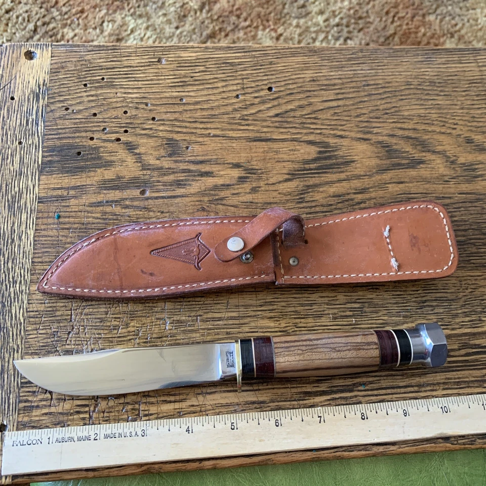 Hard To Find Model Old MARBLES Gladestone, Michigan Fixed Blade Knife Handle Foto 1 de 4