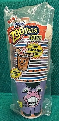 Vintage/New : HEFTY ZOO PALS "Fun Flip-Down Lid" PAPER CUPS @ Animals - Image 1 of 2