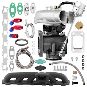 T3 Turbo Exhaust Manifold Kit for Nissan Partrol 4.2L GR TD42 TB42 TB45 Engine - Picture 1 of 9