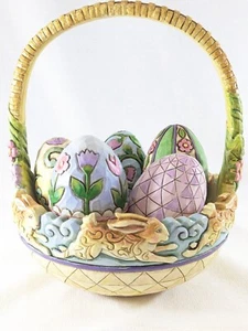 Jim Shore 2007 ""Spring Hop"" Osterkorb mit 5 Eiern - Bild 1 von 24