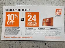 Home Depot Coupon 10% OFF store online Max $200 OFF w/ HD Card 6/21/23