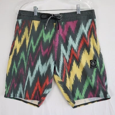 Volcom Board Shorts Mens 30 Slingers Flap Pocket Beach Surf Swim Trunks Colorful - Image 1 of 4