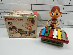 Vintage 1962 Rosko Pinocchio tin battery operated toy Rosco Nomura Japan w/ BOX - Picture 1 of 15