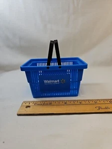 Paradise Kids Mini Blue Walmart Shopping Basket Handle Doll Pretend Toy 4.5x2.5" - Picture 1 of 5