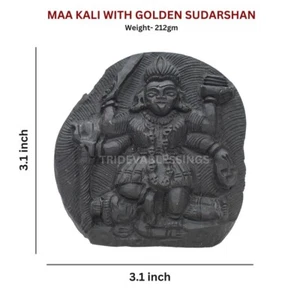 Sarvottam Maa Kali with Golden Sudarshan Shaligram Idol - Picture 1 of 5
