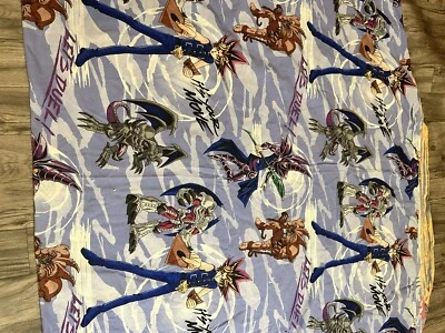 VTG Yu-Gi-Oh Twin Flat Sheet & Pillowcase 1996 Kids Bedding Kazuki Takahashi - Image 1 of 4