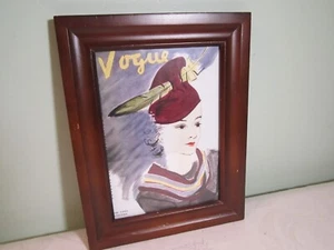 Vintage 1934 Vogue Magazine Jean Pages Framed Color Art Picture Print - Imagen 1 de 8
