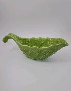 NEW John Derian for Target Stoneware Green Cabbage Leaf Gravy Boat - Picture 1 of 8