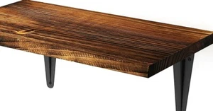 Schweberegal Wandregal rustikal Holz Wandregal - karbonisiert braun 10,5" x 5 - Bild 1 von 8