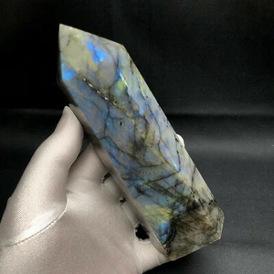 6.5"  Natural Chatoyant Labradorite Crystal Healing Crystal Point Obelisk  - Picture 1 of 8