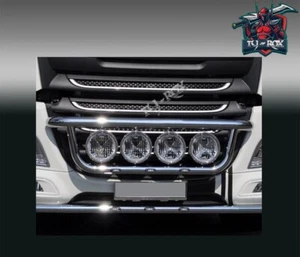 For VOLVO FH12 CHROME BULL BAR GRILL SPOTLIGHT BAR LIGHT BAR NUDGE 2002-2013 LED - Picture 1 of 10