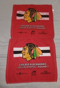 Chicago Blackhawks Round 1 2013 Rally 14”x16.5” Towel Lot of 2 - Picture 1 of 2