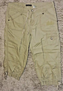 Supplies Brand Khaki Cargo drawstring waist/cuffs Capris  Pants SZ  10 - Picture 1 of 3