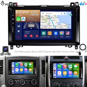 8+128G 8Kern Autoradio GPS NAVI Für Mercedes Benz A/B Klasse Sprinter Viano Vito - Bild 1 von 23