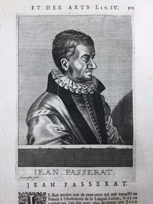Troyes Passerat Jean 1682 Aube Collège du Plessis Bourges Rarissime Gravure - Photo 1/4