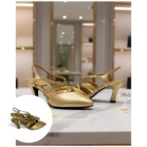 Nina 3" Metallic Gold Lame /Metallic Heels in Women’s Size 8.5 Holiday/Wedding - Picture 1 of 7