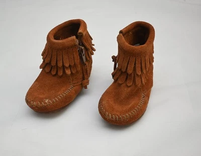 Minnetonka Moccasins Shoes Suede Leather Infant/Toddler Size 2 #1292 - Image 1 of 4