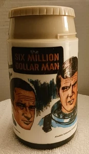 1974 “SIX MILLION DOLLAR MAN!” Vintage Plastic Lunchbox Thermos!! - Picture 1 of 6