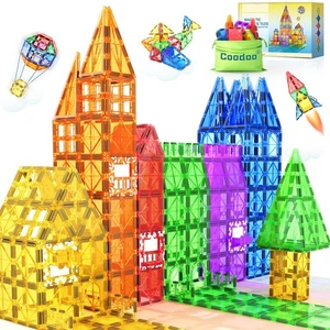 60 PCS Magnetic Building Tiles STEM Magnetic Blocks Sensory Toys Kids Games M... - Picture 1 of 5