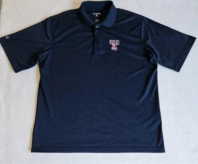 Texas Rangers Antigua Navy Polo Shirt Patriotic Tribute Baseball Men's Size Lrg. - Image 1 of 4