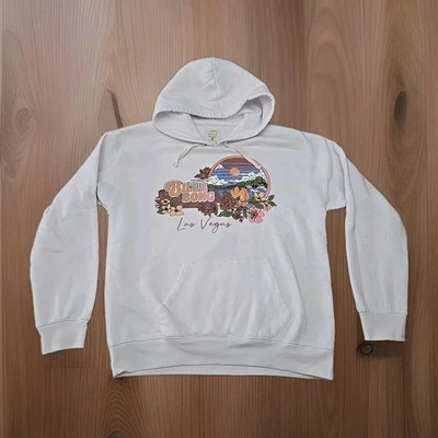 Moletom com capuz Billabong Las Vegas feminino tamanho grande Y2K skatista grunge branco - Imagem 1 de 4