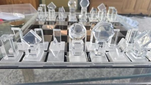 Mid Century Modern 1970s Lucite Chess Set Charles Hollis Jones 17”x17” - Bild 1 von 6