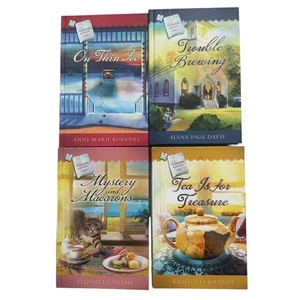 Lot of 4 Tearoom Mysteries Series Books Guideposts 7 8 9 10 Excellent Hardcover - Picture 1 of 2