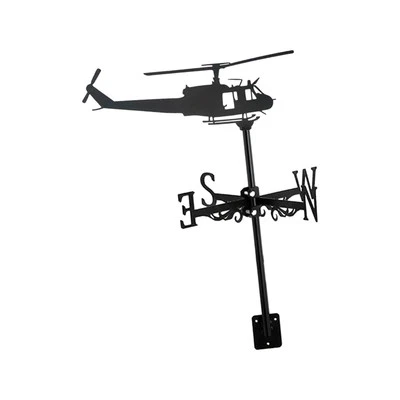 Helicopter Figurine Weather Vane Ornament Weather Vane Decorative Direction - Image 1 of 4