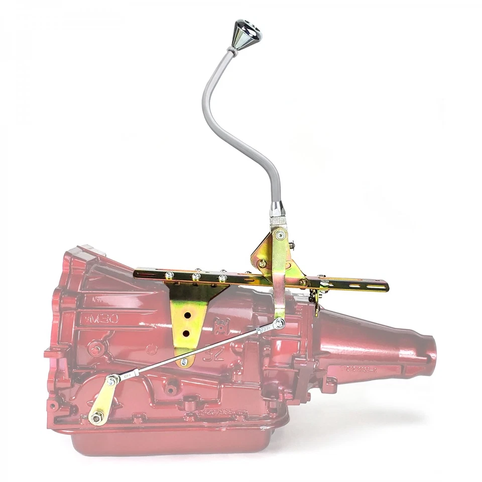 豪华按钮变速器套件带 16 铬制长凳臂适用于 GM TH350 — 第 1/4 张图片