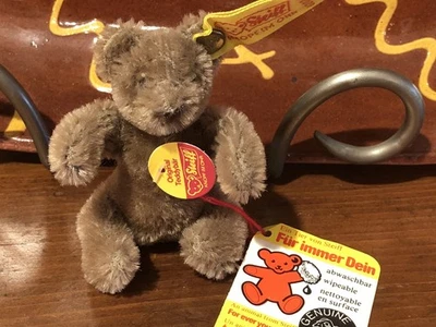 复古 NOS Steiff 原装泰迪熊焦糖色 0202/11 迷你 2 3/4 大约 — 第 1/4 张图片