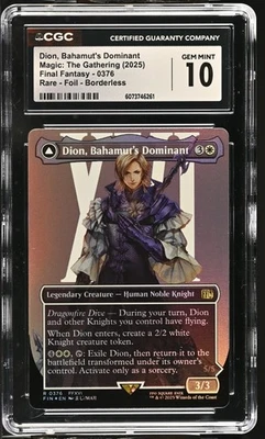 DION, BAHAMUT'S DOMINANT Final Fantasy Borderless Foil Rare CGC 10 MTG - Image 1 of 2