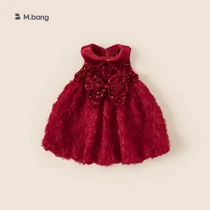 Princess Girl Dress With Sequin Bow For Winter Holiday Party - Picture 1 of 7