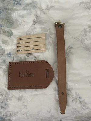 hartmann luggage tag leather vintage - Image 1 of 4