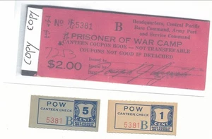 USA WWII POW Camp Chits HI-1-1-1 HI-1-1-5 1 & 5 cents Prisoner of War cover copy - Picture 1 of 1