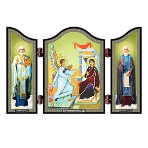 1443 Maria Annunciation Icon Triptych Blagoveshhenie Pr. Bogorodicy - Picture 1 of 7